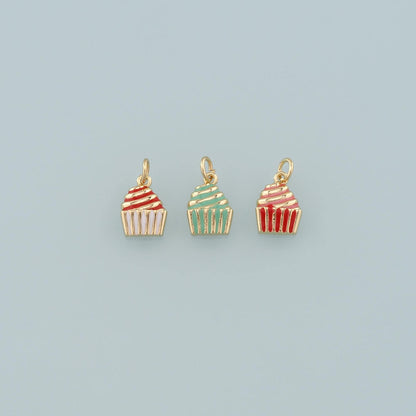 18K Gold Filled Enamel Charm Pendant for Jewelry Making