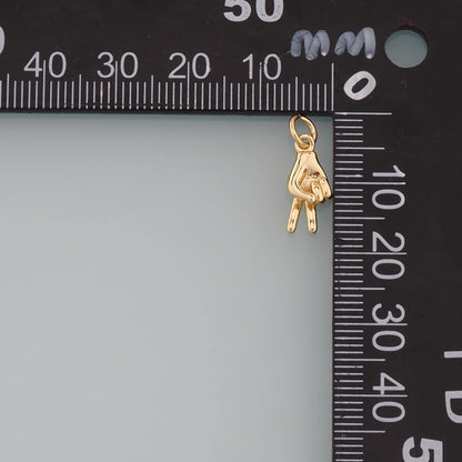 Gold Hand Charms,18K Gold Filled Gesture Pendant,Hand Charm Bracelet Necklace for DIY Jewelry Making Supply