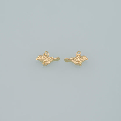 Gold Animal Charms,18K Gold Filled Bird Pendant,Bird Charm Bracelet Necklace for DIY Jewelry Making Supply
