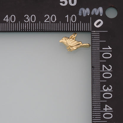 Gold Animal Charms,18K Gold Filled Bird Pendant,Bird Charm Bracelet Necklace for DIY Jewelry Making Supply