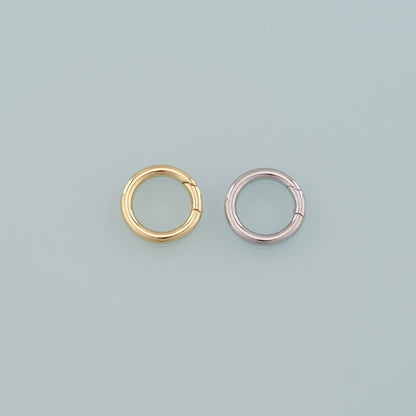 18K Gold Filled Round Carabiner Clasp,Carabiner Lock Connector,Spring Push Gate for DIY Jewelry Clasp Finding Necklace Bracel