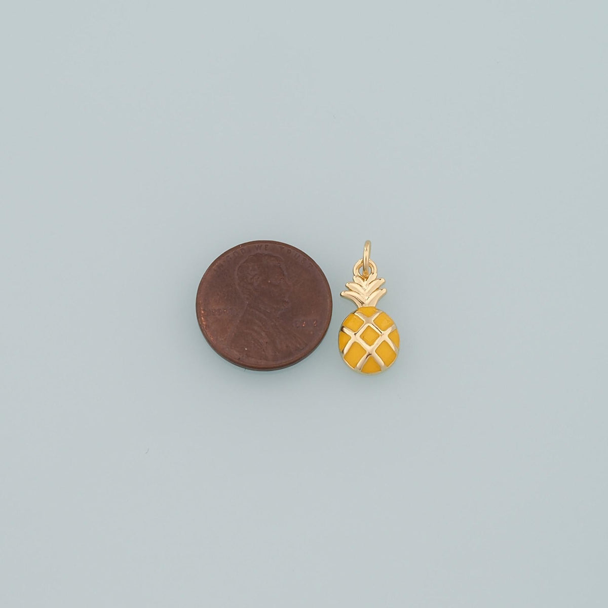 Gold Pineapple Charms,18K Gold Filled Pineapple Pendant,Enamel Fruit Charm Bracelet Necklace for DIY Jewelry Making Supply