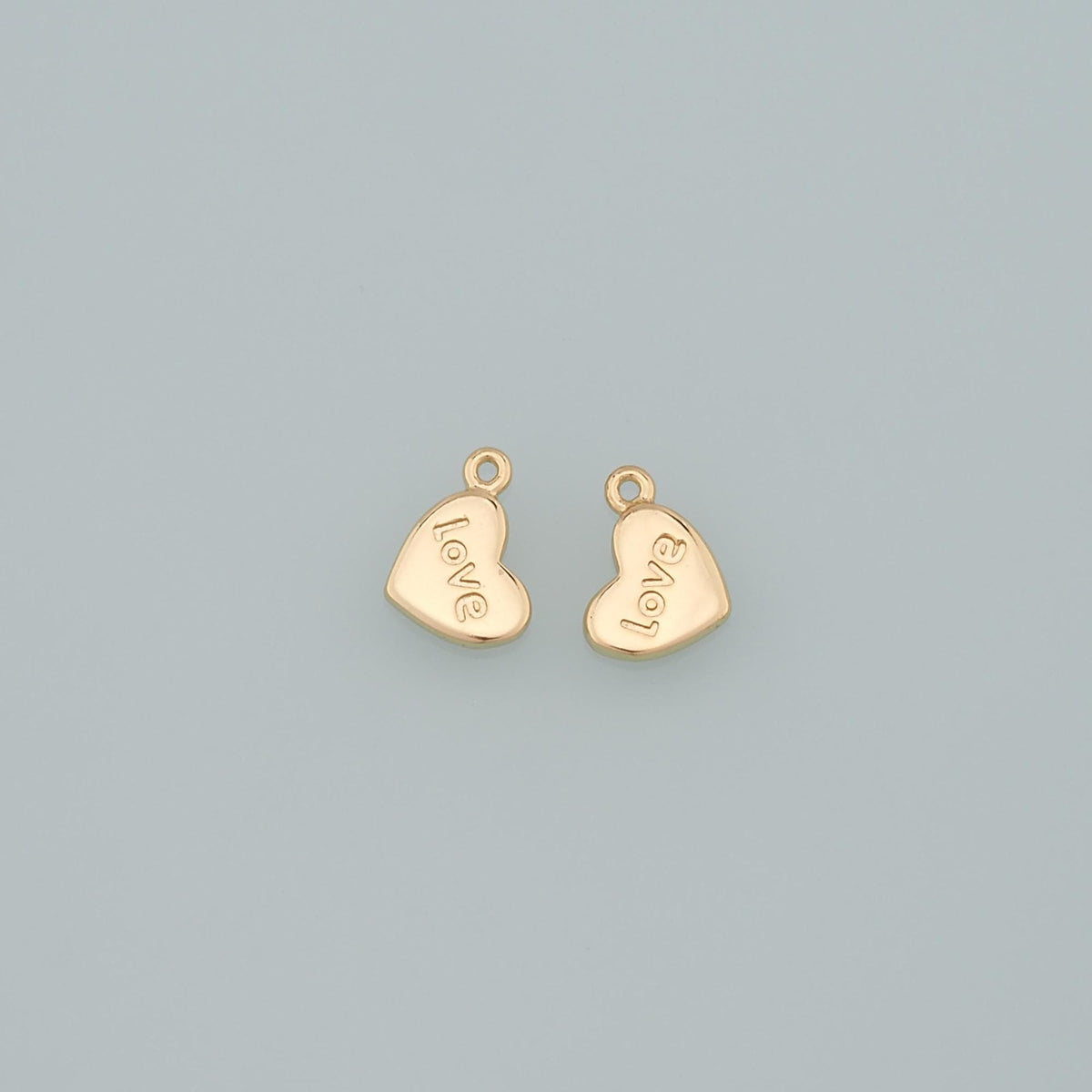 Gold Love Charms,18K Gold Filled Heart Pendant,Dainty Heart Charm Bracelet Necklace for DIY Jewelry Making Supply