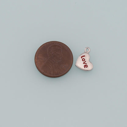 18K Gold Filled Enamel Heart Charm Pendant for Jewelry Making