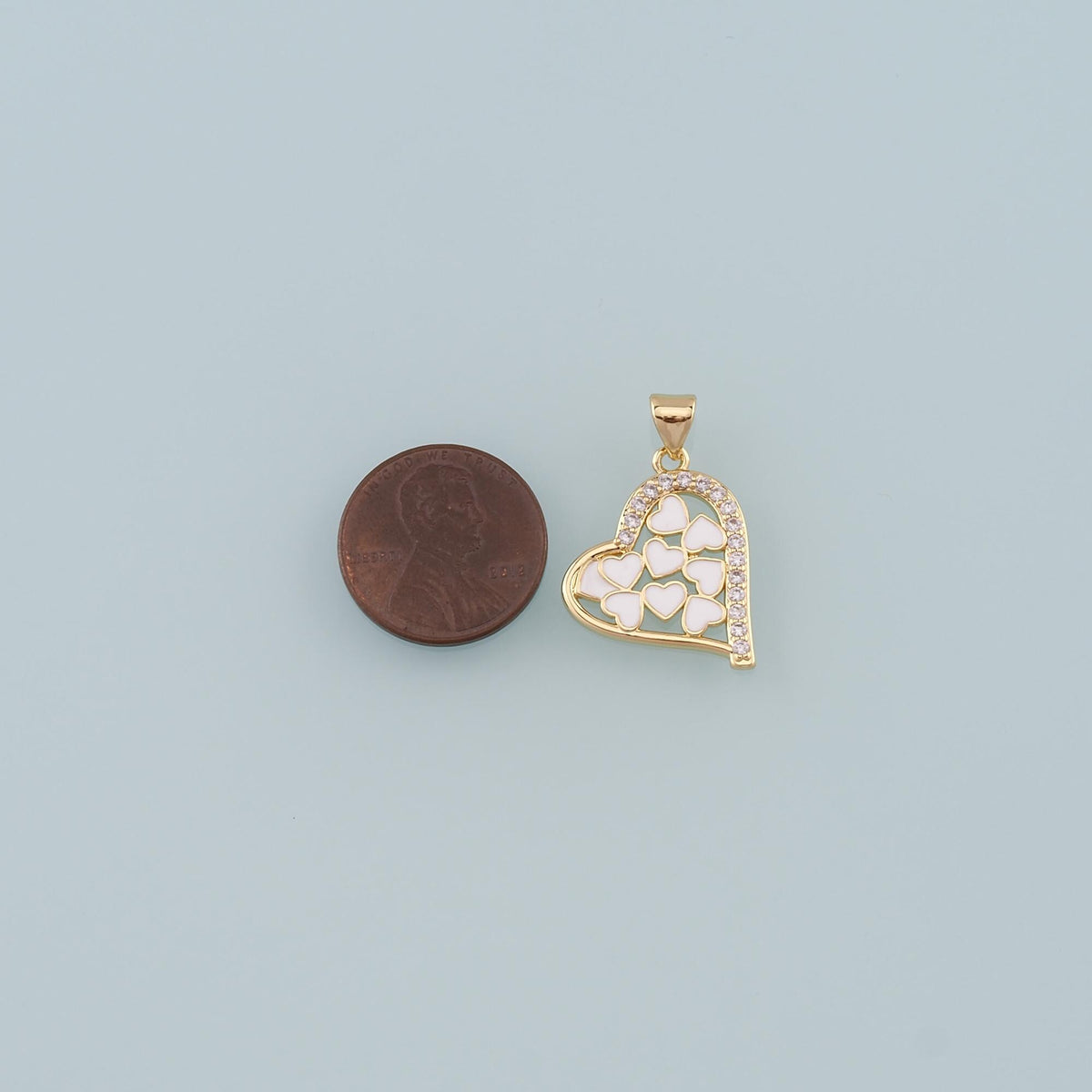 Gold Heart Charms,18K Gold Filled Heart Pendant,Enamel Heart Charm Bracelet Necklace for DIY Jewelry Making Supply
