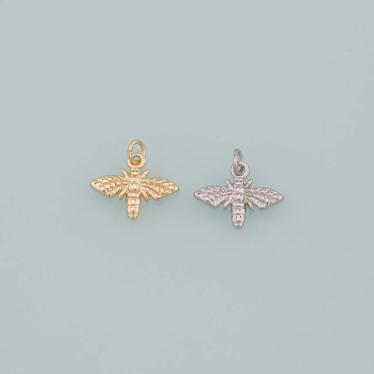 Gold Insect Charms,18K Gold Filled Bee Pendant,Dainty Bee Charm Bracelet Necklace for DIY Jewelry Making Supply