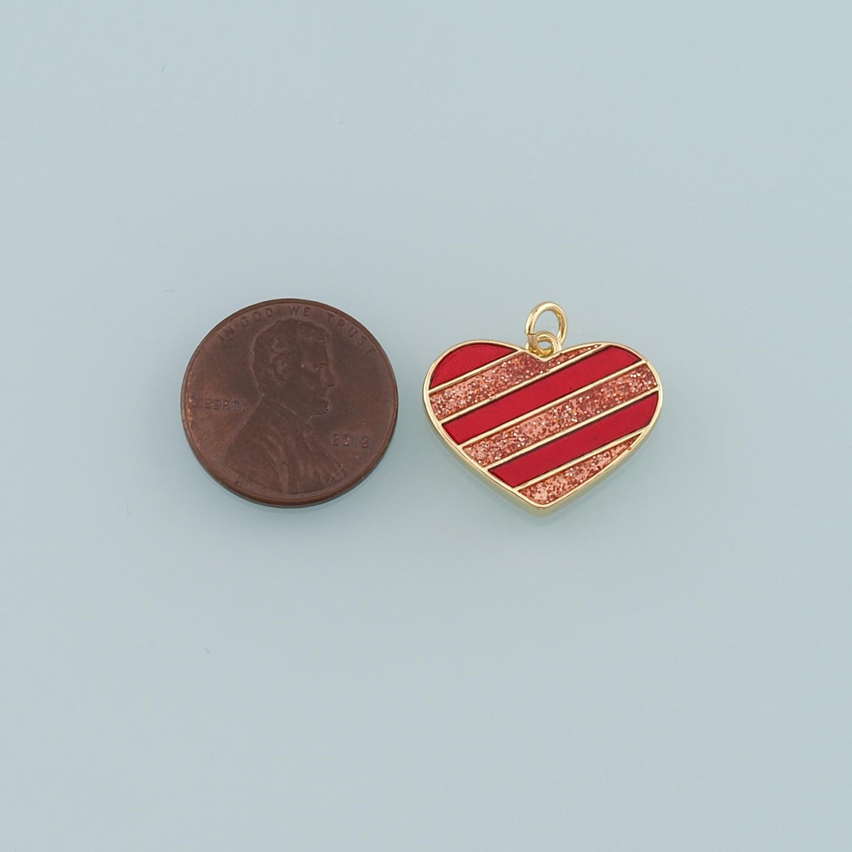 Gold Heart Charms,18K Gold Filled Heart Pendant,Enamel Heart Charm Bracelet Necklace for DIY Jewelry Making Supply