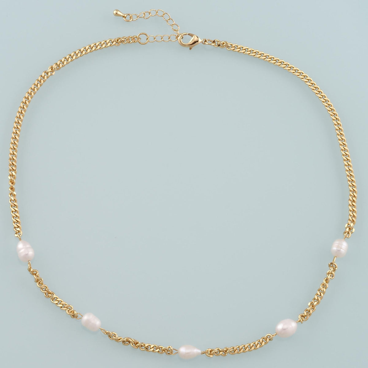 18K Gold Filled Pearl Curb Chain 2 in for Jewelry Making