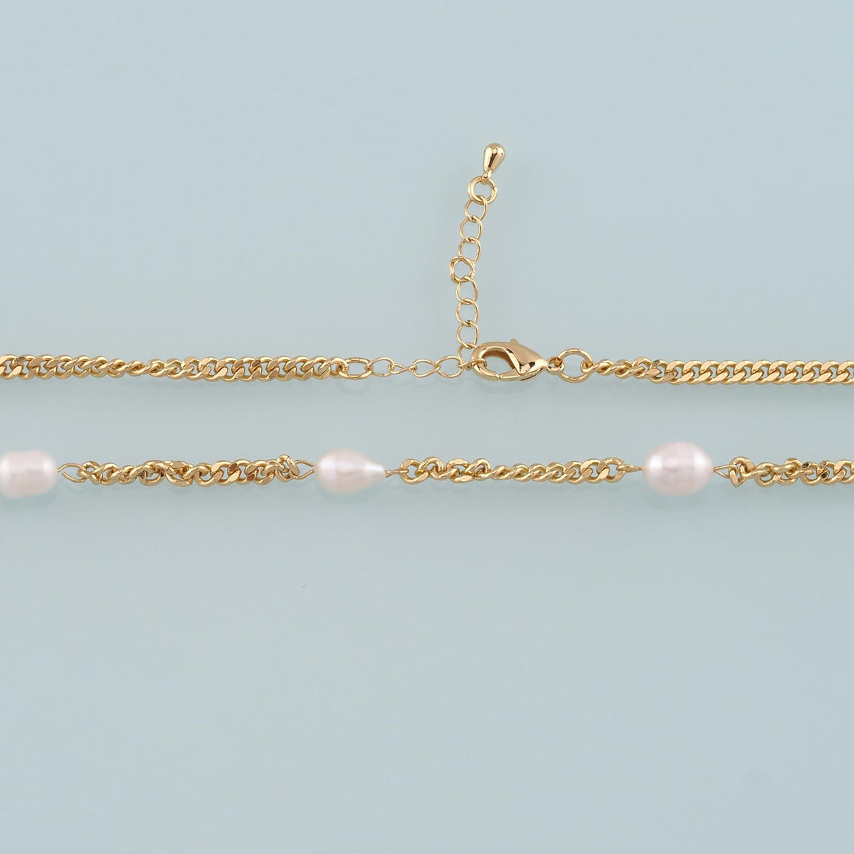 18K Gold Filled Pearl Curb Chain 2 in for Jewelry Making