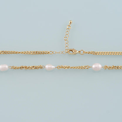 18K Gold Filled Pearl Curb Chain 2 in for Jewelry Making