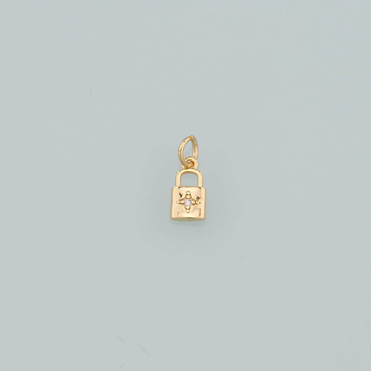Gold Key Lock Charms,18K Gold Filled Lock Pendant,CZ Micro Pave Lock Charm Bracelet Necklace for DIY Jewelry Making Supply