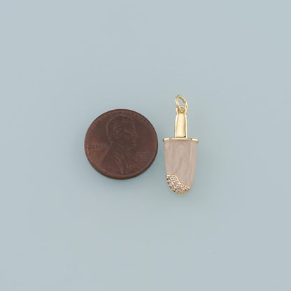 Gold Summer Charms,18K Gold Filled Ice Cream Pendant,Enamel Ice Cream Charm Bracelet Necklace for DIY Jewelry Making Supply