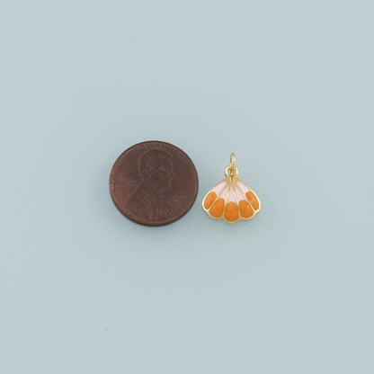 Gold Shell Charms,18K Gold Filled Scallop Pendant,Enamel Conch Shell Charm Bracelet Necklace for DIY Jewelry Making Supply