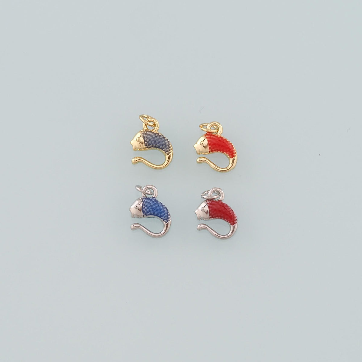 18K Gold Filled Enamel Fish Charm Pendant for Jewelry Making