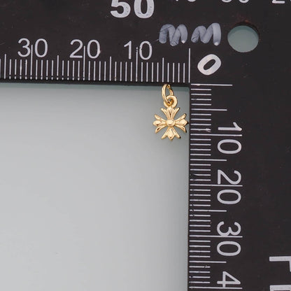Gold Cross Charms,18K Gold Filled Cross Pendant,Religion Charm Bracelet Necklace for DIY Jewelry Making Supply