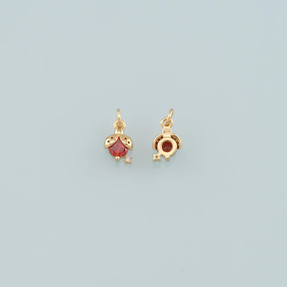 18K Gold Filled Cubic Zirconia Charm Pendant for Jewelry Making