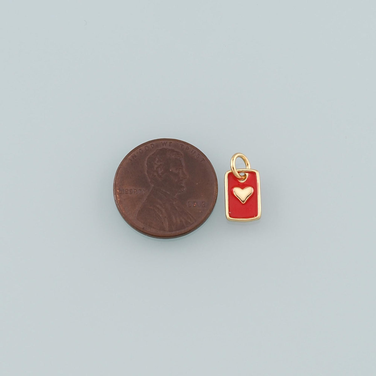 18K Gold Filled Heart Enamel Charm Pendant for Jewelry Making