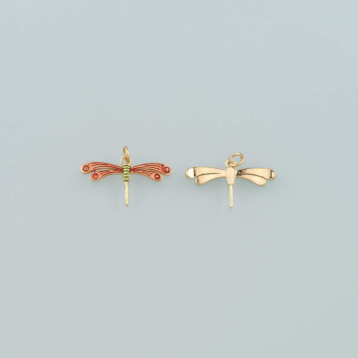 Gold Dragonfly Charms,18K Gold Filled Dragonfly Pendant,Enamel Dragonfly Charm Bracelet Necklace for DIY Jewelry Making Suppl