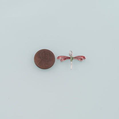 18K Gold Filled Dragonfly Enamel Charm Pendant for Jewelry Making
