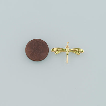 Gold Dragonfly Charms,18K Gold Filled Dragonfly Pendant,Enamel Dragonfly Charm Bracelet Necklace for DIY Jewelry Making Suppl