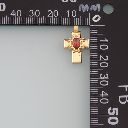Gold Cross Charms,18K Gold Filled Cross Pendant,Religion Charm Bracelet Necklace for DIY Jewelry Making Supply