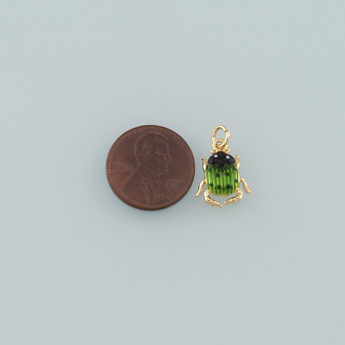 Gold Beetle Charms,18K Gold Filled Beetle Pendant,Enamel Insect Charm Bracelet Necklace for DIY Jewelry Making Supply