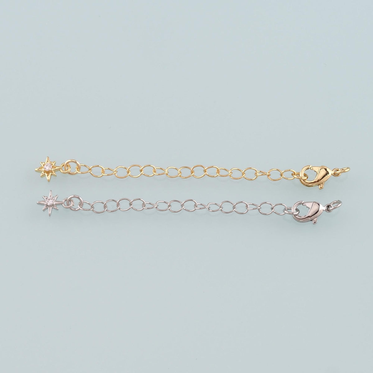 18K Gold Filled Star Chain Extender for Necklace Bracelet Supply Component Findings Extenders Lobster Claw Clasps with Gold E