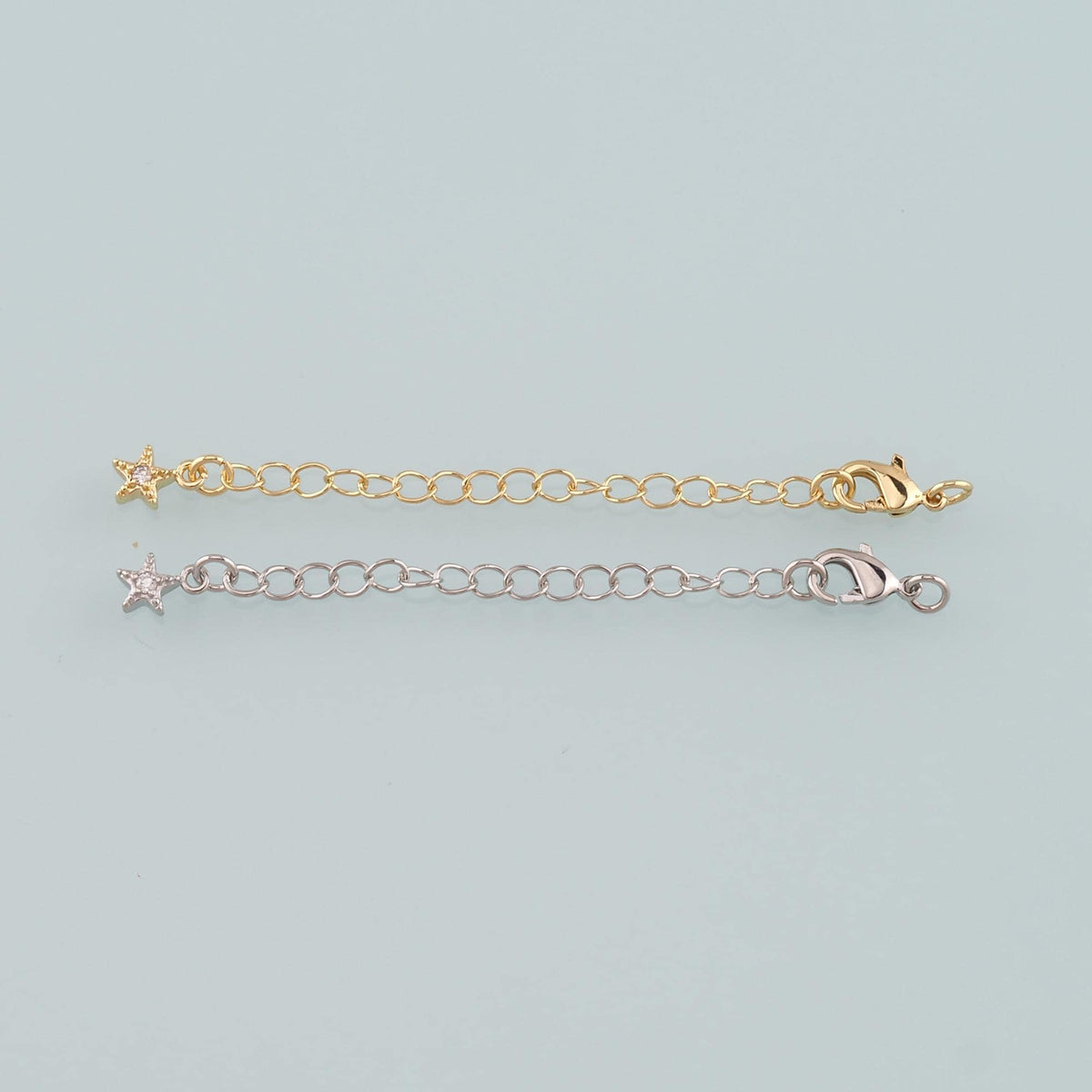 18K Gold Filled Star Chain Extender for Necklace Bracelet Supply Component Findings Extenders Lobster Claw Clasps with Gold E