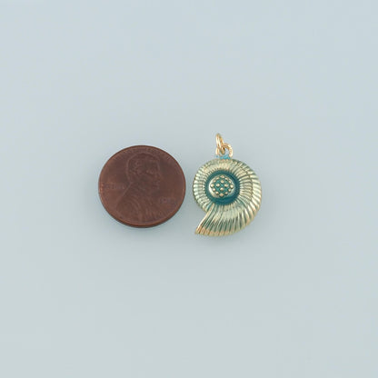 Gold Conch Charms,18K Gold Filled Conch Pendant,Enamel Conch Shell Charm Bracelet Necklace for DIY Jewelry Making Supply