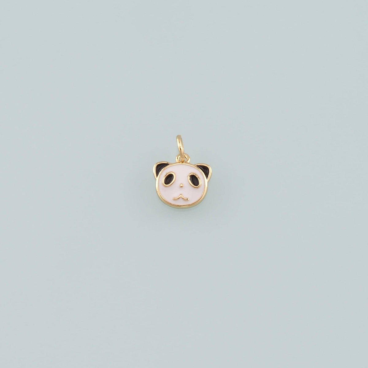 18K Gold Filled Panda Pendant,Enamel Panda Charm Bracelet Necklace for DIY Jewelry Making Supply