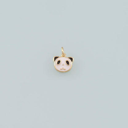 18K Gold Filled Panda Pendant,Enamel Panda Charm Bracelet Necklace for DIY Jewelry Making Supply