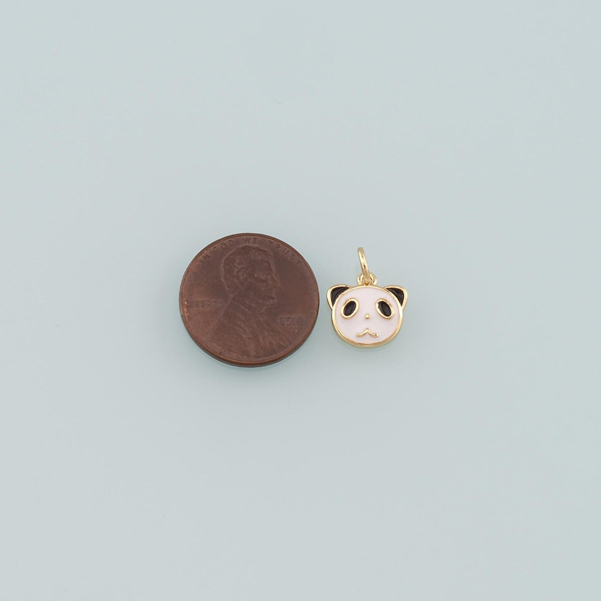 18K Gold Filled Panda Pendant,Enamel Panda Charm Bracelet Necklace for DIY Jewelry Making Supply