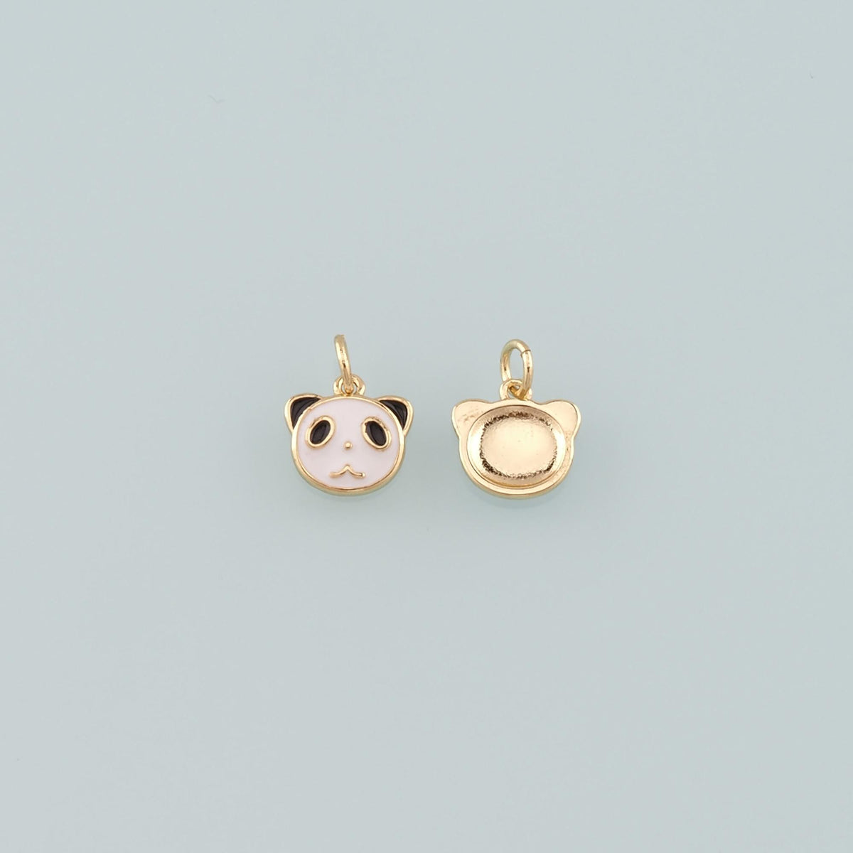 18K Gold Filled Panda Pendant,Enamel Panda Charm Bracelet Necklace for DIY Jewelry Making Supply