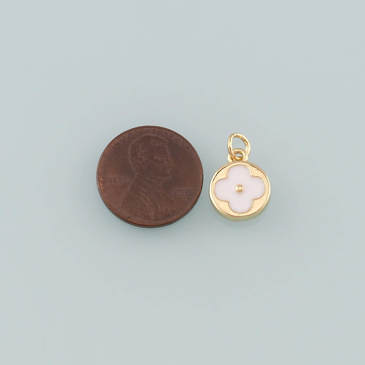 Gold Flower Charms,18K Gold Filled Flower Pendant,Enamel Flower Charm Bracelet Necklace for DIY Jewelry Making Supply