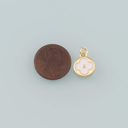 Gold Flower Charms,18K Gold Filled Flower Pendant,Enamel Flower Charm Bracelet Necklace for DIY Jewelry Making Supply