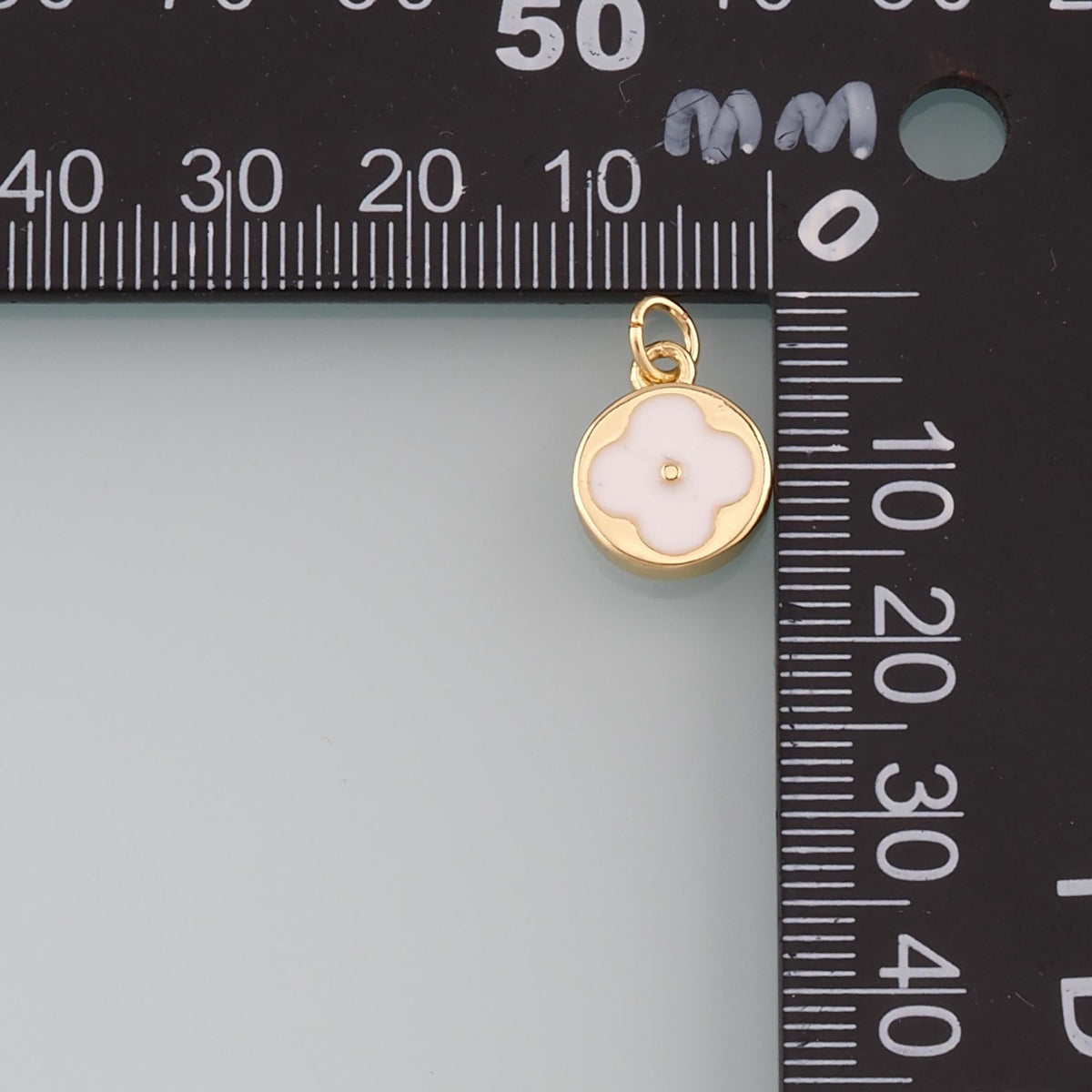Gold Flower Charms,18K Gold Filled Flower Pendant,Enamel Flower Charm Bracelet Necklace for DIY Jewelry Making Supply