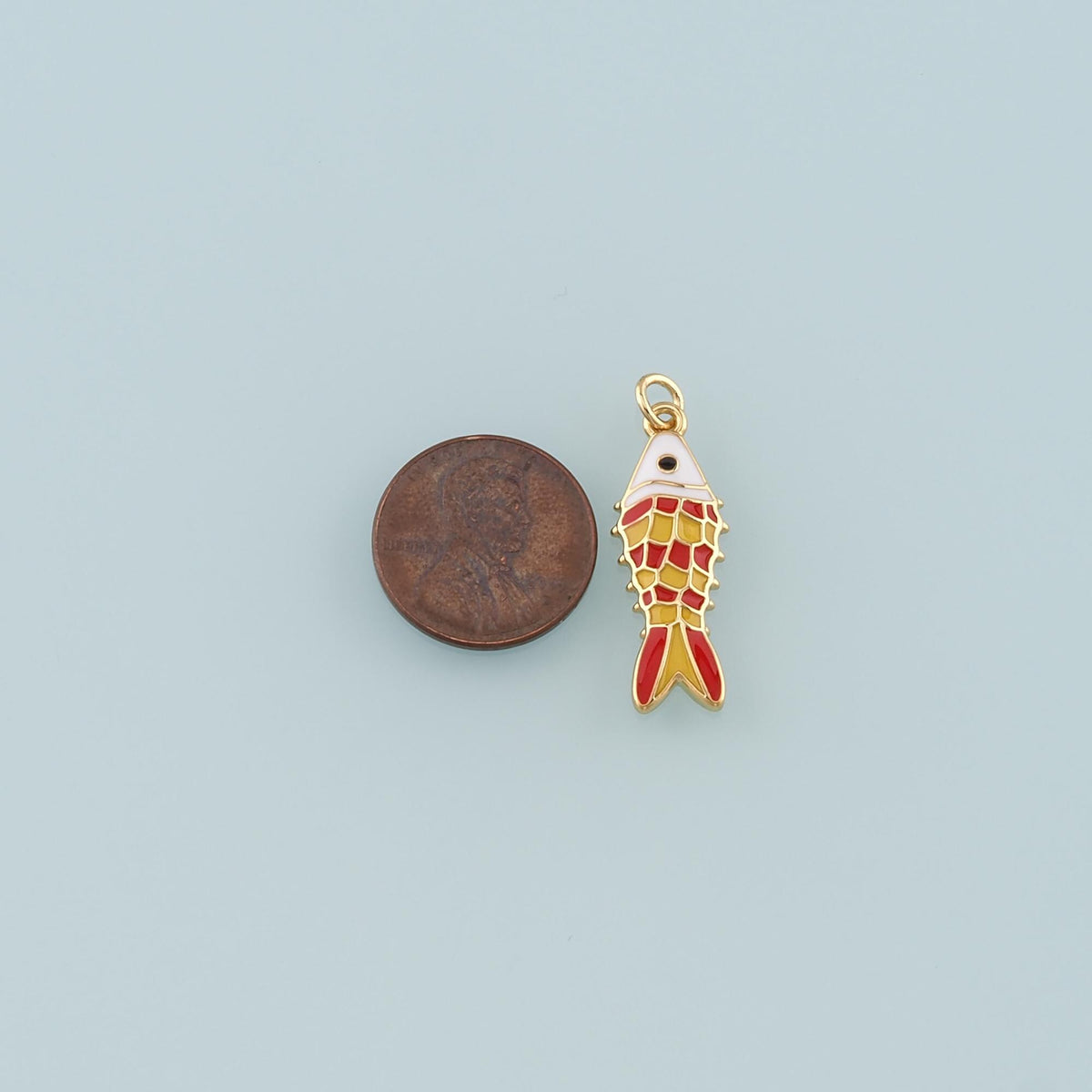 18K Gold Filled Fish Enamel Charm Pendant for Jewelry Making