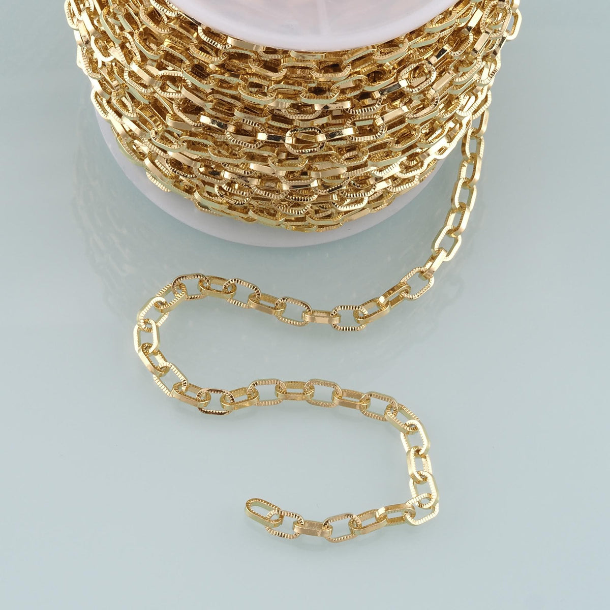 Gold Paper Clip Chain,18K Gold Filled Oval Chain for Necklace Bracelet DIY Jewelry Making Supply