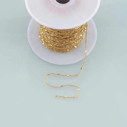 18K Gold Filled Jewelry Chain 3.28 ft, 16.40 ft for Jewelry Making