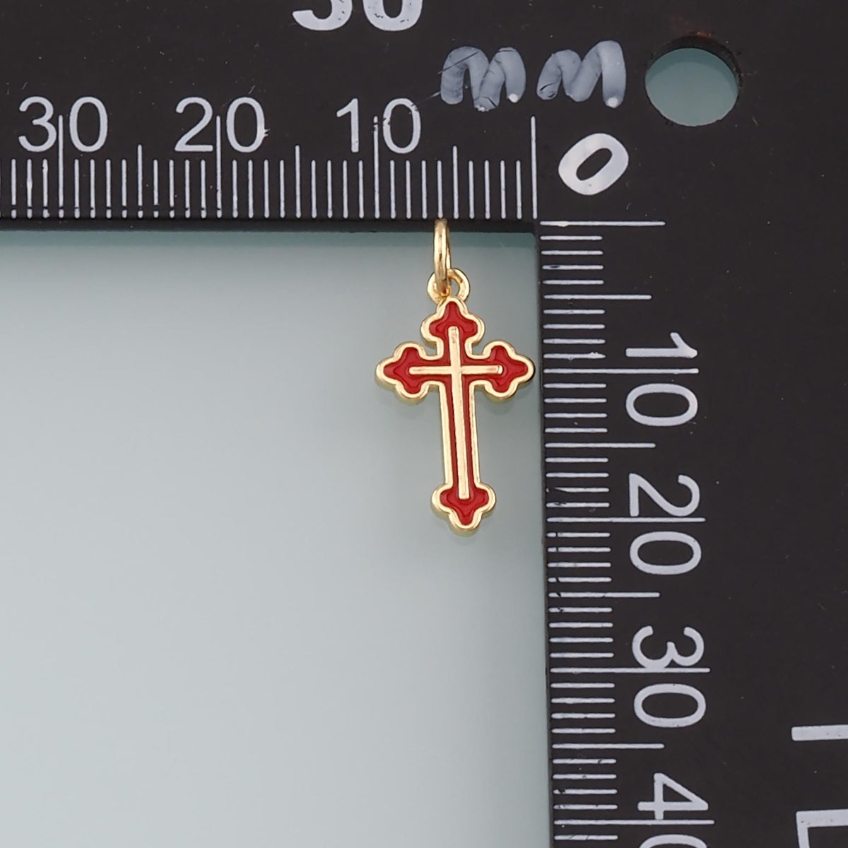 Gold Cross Charms,18K Gold Filled Cross Pendant,Enamel Religion Charm Bracelet Necklace for DIY Jewelry Making Supply
