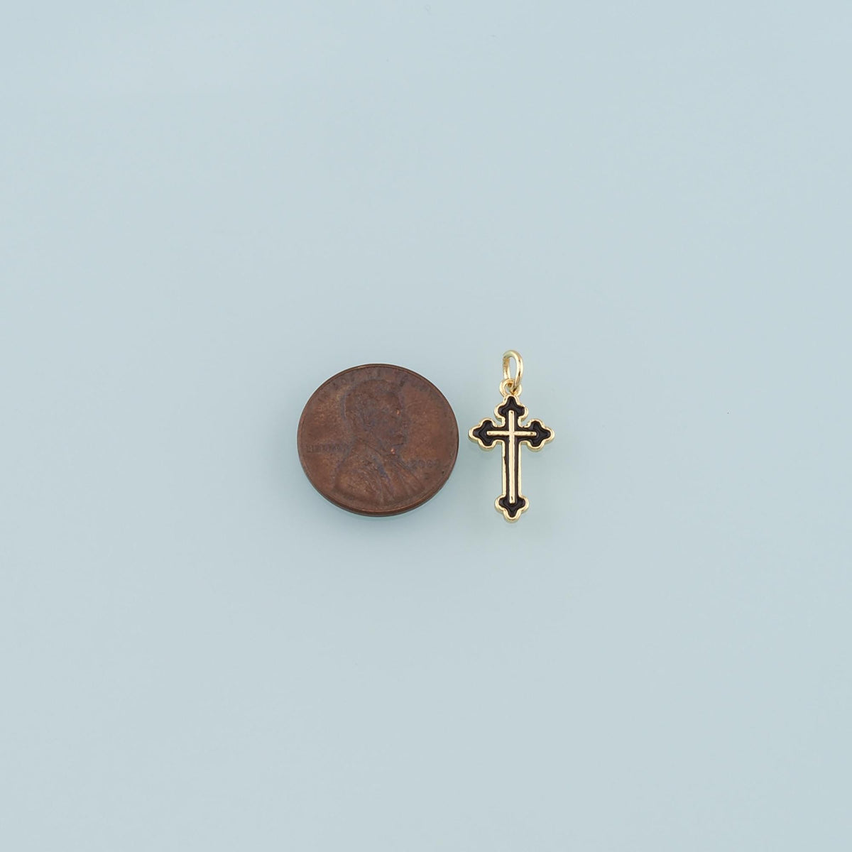 Gold Cross Charms,18K Gold Filled Cross Pendant,Enamel Religion Charm Bracelet Necklace for DIY Jewelry Making Supply