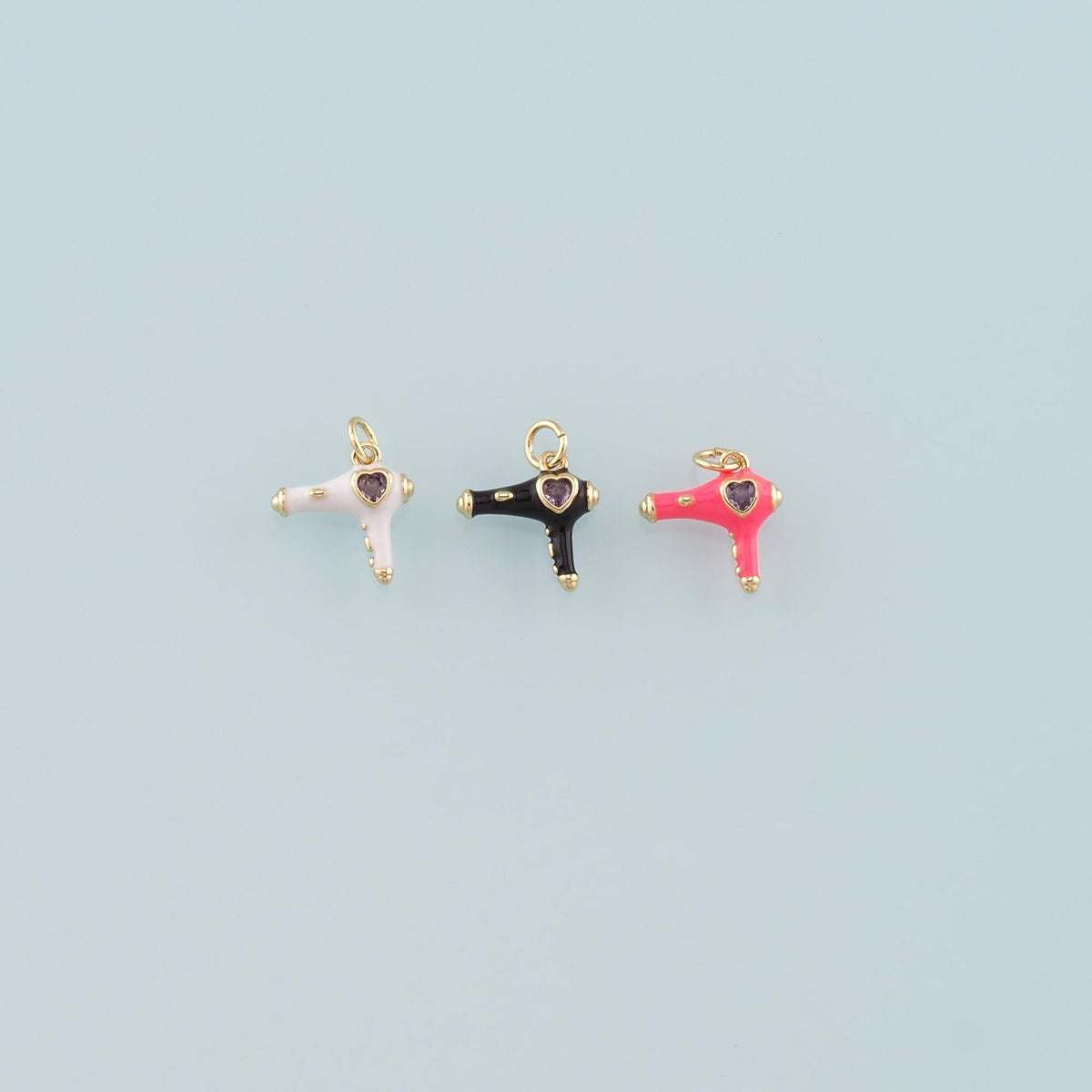18K Gold Filled Hand Enamel Charm Pendant for Jewelry Making