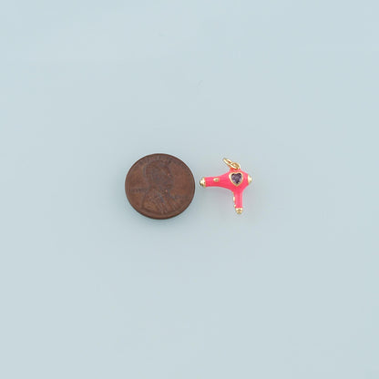 18K Gold Filled Hand Enamel Charm Pendant for Jewelry Making