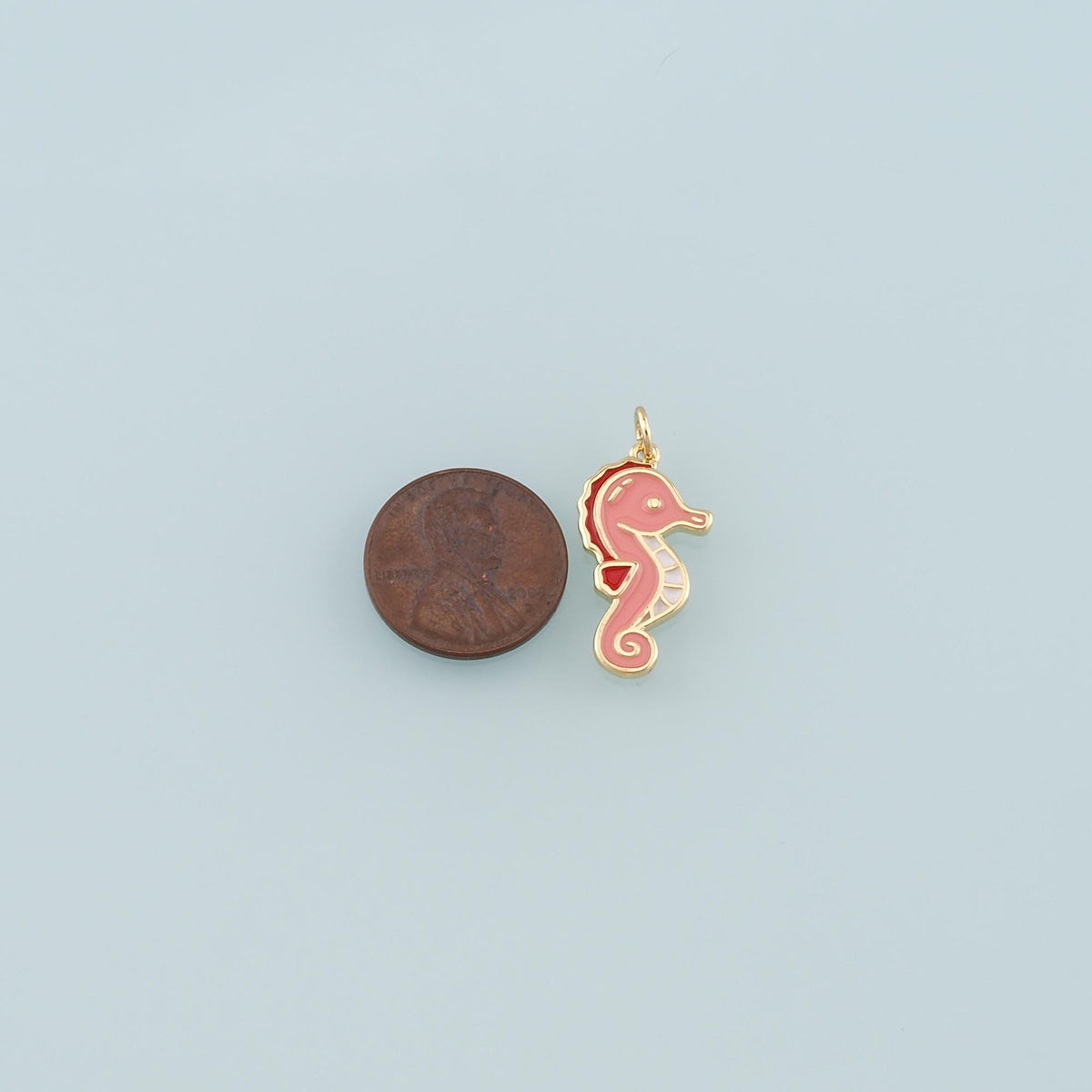 Gold Sea Animals Charm,18K Gold Filled Seahorse Pendant,Enamel Seahorse Charm Bracelet Necklace for DIY Jewelry Making Supply