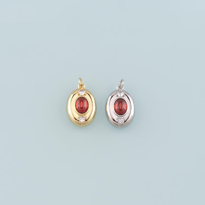 Gold Oval Charm,18K Gold Filled Oval Pendant Bracelet Necklace for DIY Jewelry Making Supply
