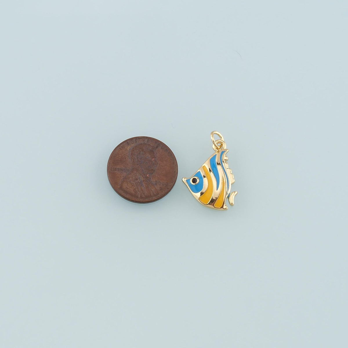 Gold Fish Charms,18K Gold Filled Fish Pendant,Enamel Ocean Charm Bracelet Necklace for DIY Jewelry Making Supply