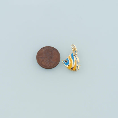 Gold Fish Charms,18K Gold Filled Fish Pendant,Enamel Ocean Charm Bracelet Necklace for DIY Jewelry Making Supply
