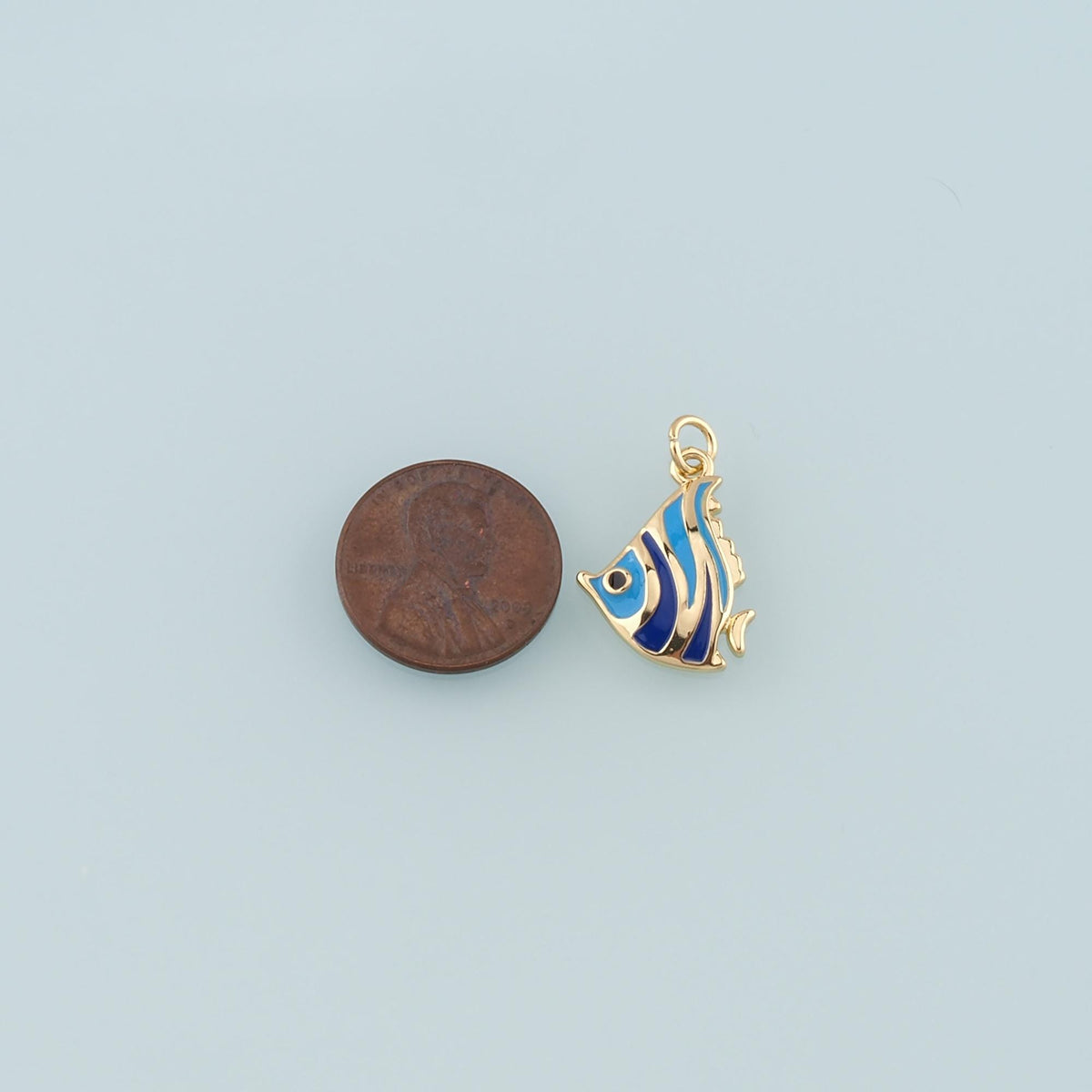 Gold Fish Charms,18K Gold Filled Fish Pendant,Enamel Ocean Charm Bracelet Necklace for DIY Jewelry Making Supply