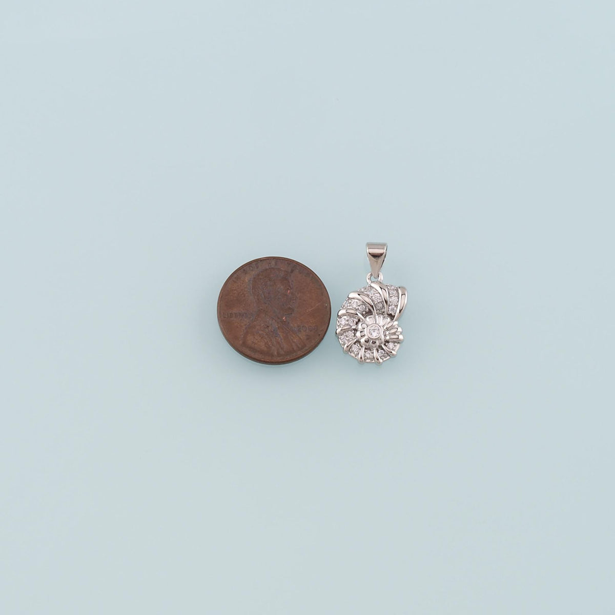 18K Gold Filled Shell CZ Charm Pendant for Jewelry Making