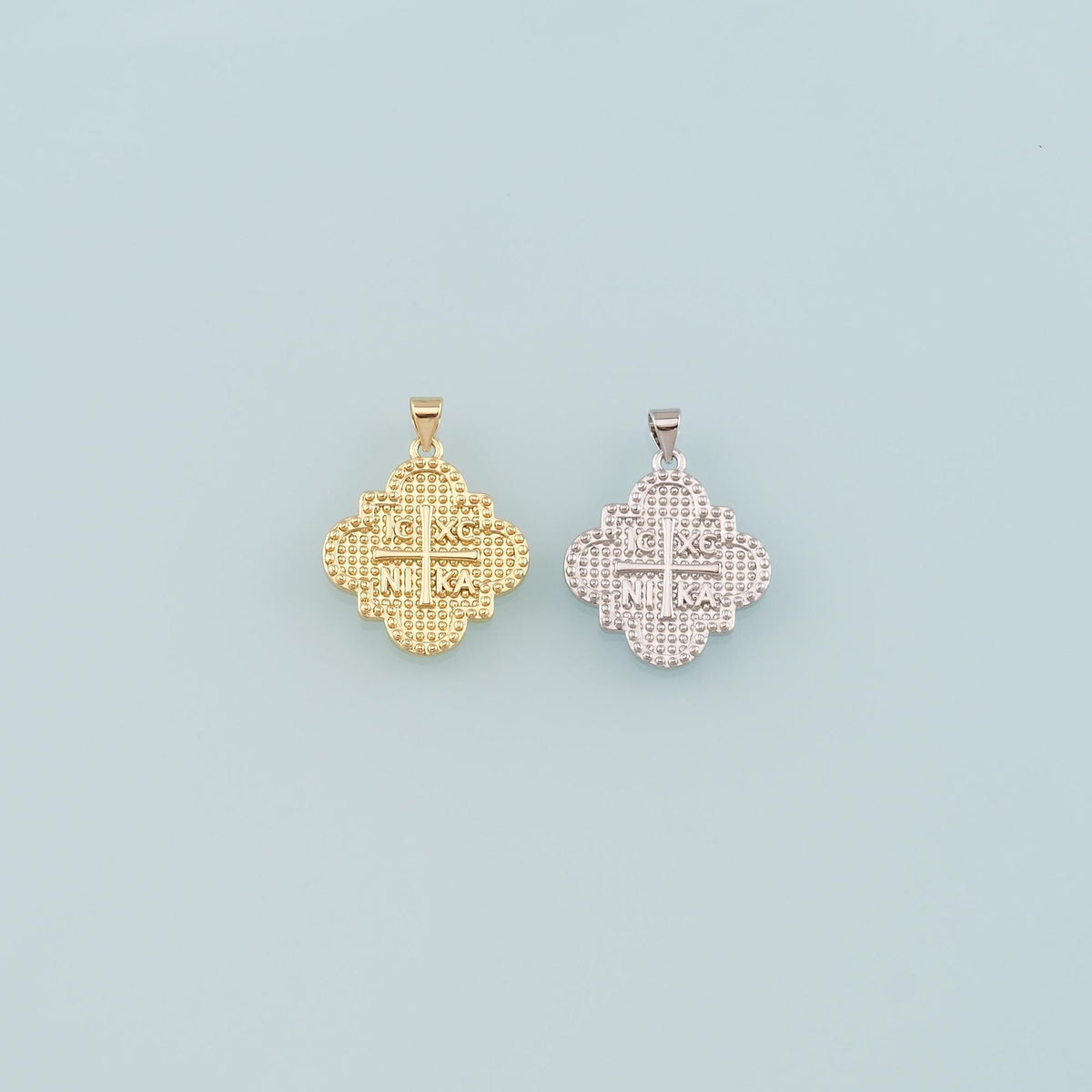 Gold Cross Charms,18K Gold Filled Cross Pendant,Religion Charm Bracelet Necklace for DIY Jewelry Making Supply